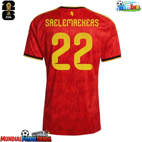 Camiseta Bélgica Alexis Saelemaekers #22 Primera Equipación Replica Mundial 2026 mangas cortas